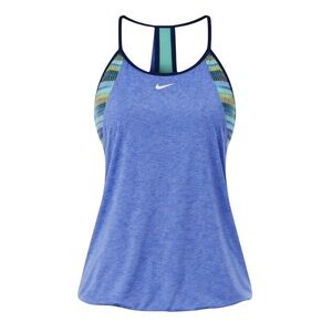 Nike Blue and Green Striped Tank Top Small